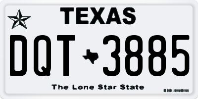 TX license plate DQT3885