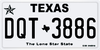 TX license plate DQT3886