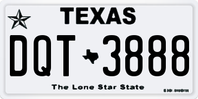 TX license plate DQT3888