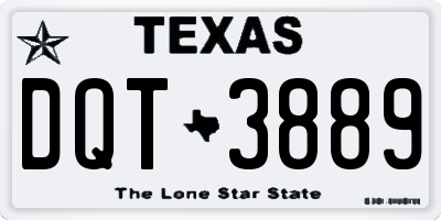 TX license plate DQT3889