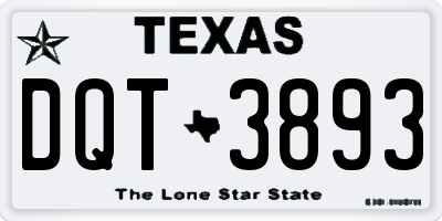 TX license plate DQT3893
