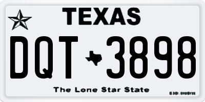 TX license plate DQT3898