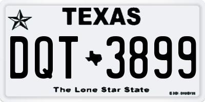 TX license plate DQT3899