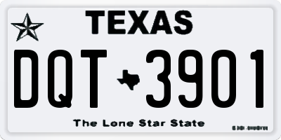TX license plate DQT3901