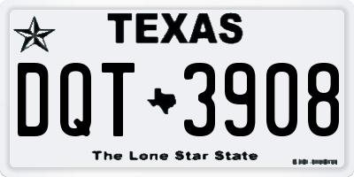 TX license plate DQT3908