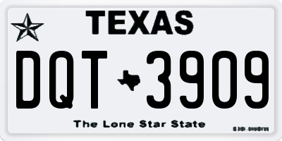 TX license plate DQT3909