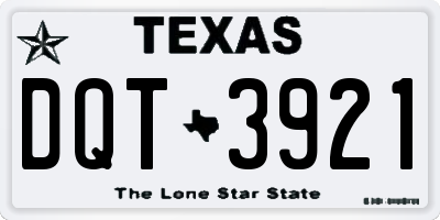 TX license plate DQT3921