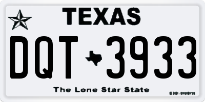 TX license plate DQT3933