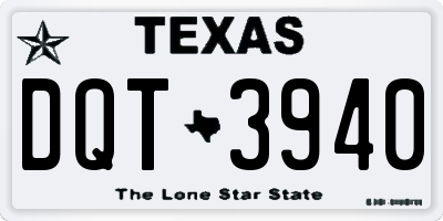 TX license plate DQT3940