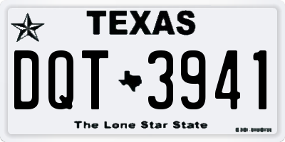 TX license plate DQT3941