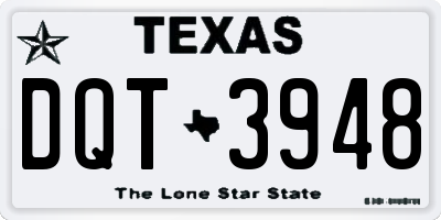 TX license plate DQT3948