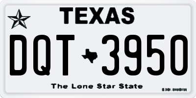 TX license plate DQT3950