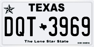 TX license plate DQT3969