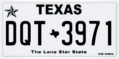 TX license plate DQT3971