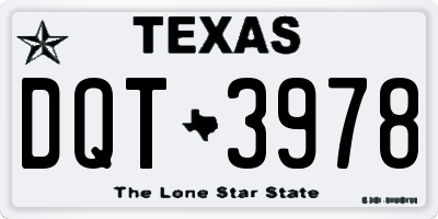 TX license plate DQT3978