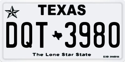 TX license plate DQT3980