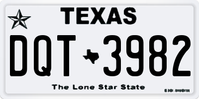 TX license plate DQT3982
