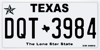 TX license plate DQT3984