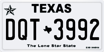 TX license plate DQT3992