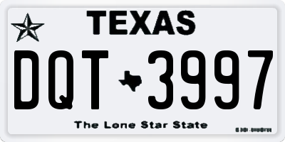 TX license plate DQT3997