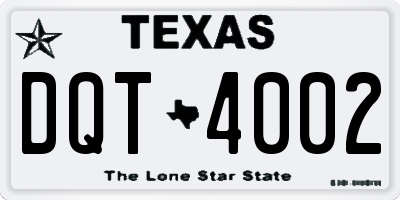TX license plate DQT4002