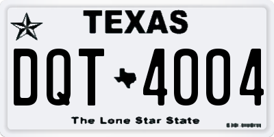 TX license plate DQT4004
