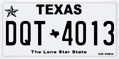 TX license plate DQT4013