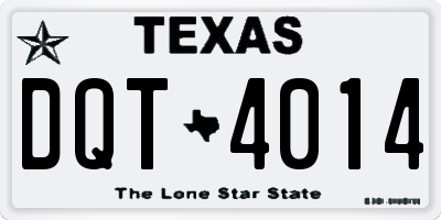 TX license plate DQT4014