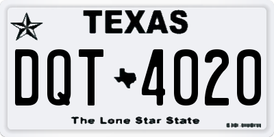 TX license plate DQT4020