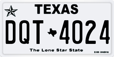 TX license plate DQT4024