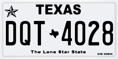 TX license plate DQT4028