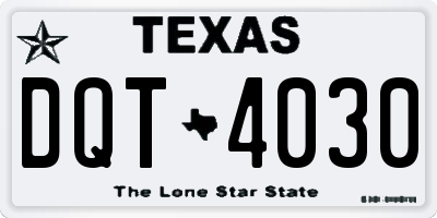 TX license plate DQT4030