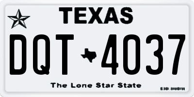 TX license plate DQT4037