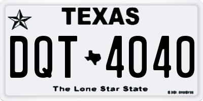 TX license plate DQT4040