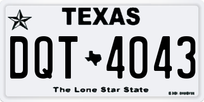 TX license plate DQT4043