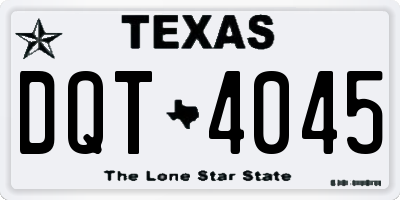 TX license plate DQT4045