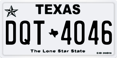 TX license plate DQT4046