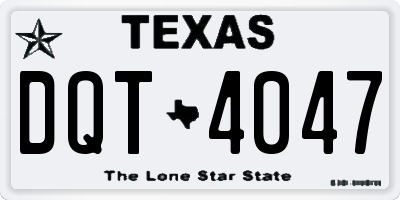 TX license plate DQT4047