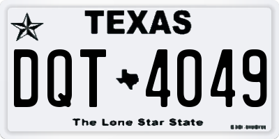 TX license plate DQT4049