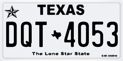 TX license plate DQT4053