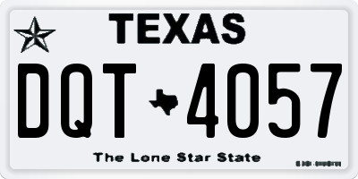 TX license plate DQT4057