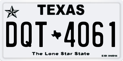 TX license plate DQT4061
