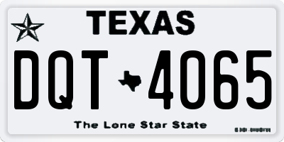 TX license plate DQT4065