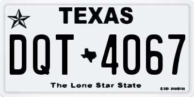 TX license plate DQT4067