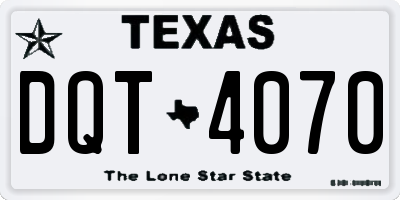 TX license plate DQT4070