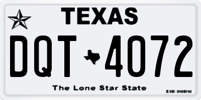 TX license plate DQT4072