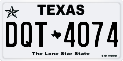 TX license plate DQT4074