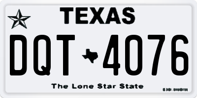 TX license plate DQT4076
