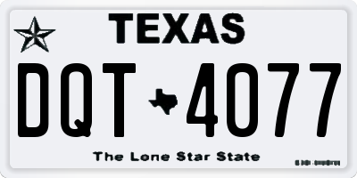 TX license plate DQT4077
