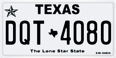 TX license plate DQT4080